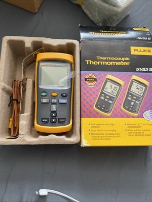 Fluke 51/52 II  Dual Input Digital Thermometer Measures J,K,T And E Type