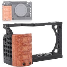 For Sony A6500 A6400 A6300 A6100 A6000 Camera Cage Wood Grip Arca QR Plate