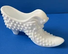 Vintage Fenton Milk Glass Hobnail Cat Head Shoe Boot/Slipper