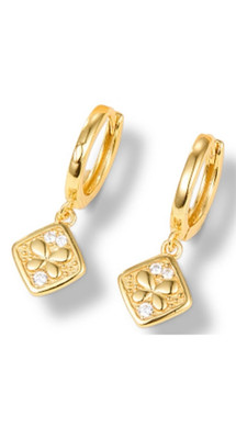 REDUZIERT Vermeil Gold Huggies Pave Schmetterling -- Neu und Originalverpackt