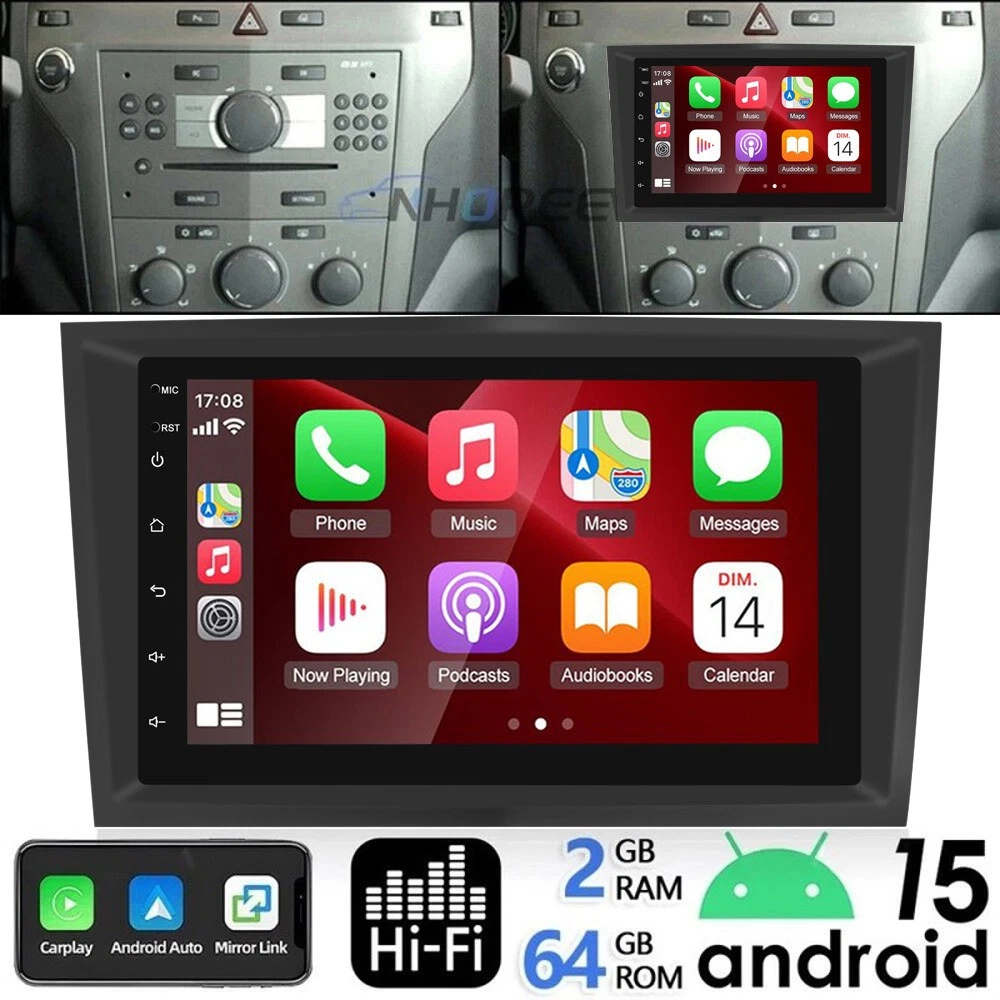 1 32G] CAMECHO Android 13 Autoradio met Navi voor Opel Corsa d/Astra h/Zafira b/Meriva/Vivaro Radio, 7 Inch Capacitief Touchscreen Ondersteunt bediening via het stuur USB(Grijs