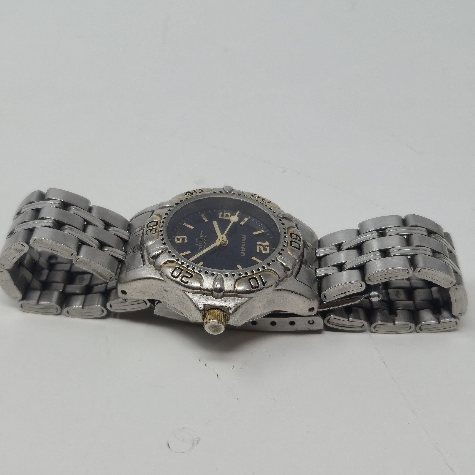 ​Vintage Milan MZ Berger Watch MLS012 Two-Tone Navy Blue Dial Quartz Wristwatch image 3