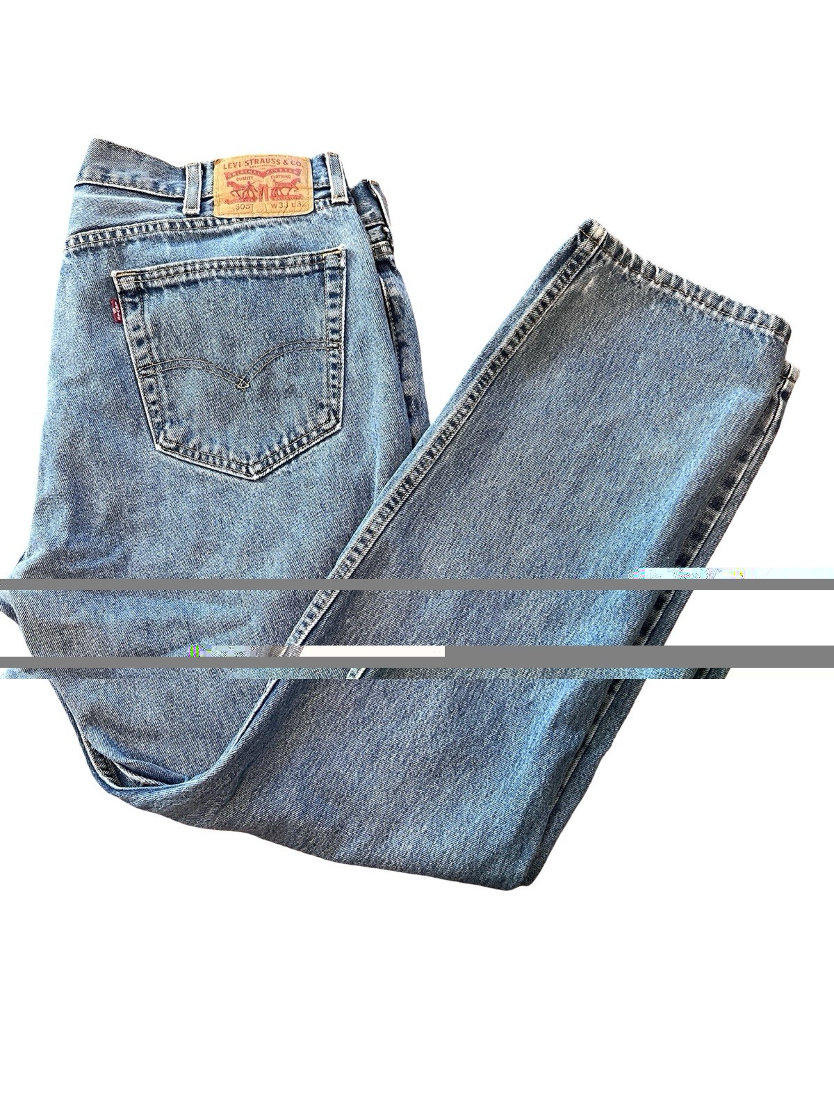 Levi’s 505 Men’s Jeans 33x32 Regular Fit Straight Leg Blue Denim Medium Wash image 9
