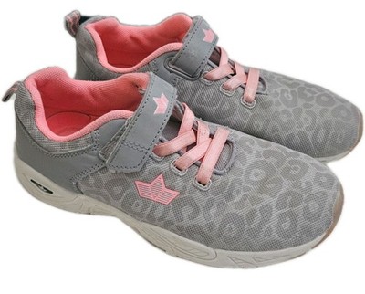 Lico Kinder Hallenschuhe / Turnschuhe Gr. 33 grau/rosa mit Klettverschluss