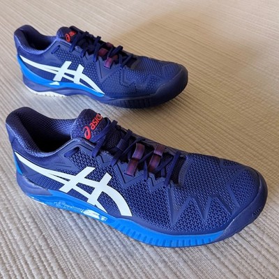 NEW Asics Gel-Resolution 8 Mens Tennis Shoes Blue White Size 13