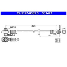 2x Bremsschlauch vorne für Seat Arosa 6H1 | 24186157