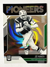 2018 Panini Unparalleled Joe Namath Pioneers Card SP #/100 Whirl Jets Legend!
