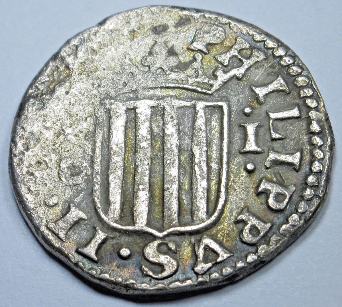 1611 Spanish Silver 1 Reales Zaragoza Philip II Genuine 1600's