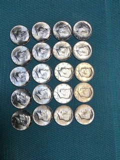 1 Roll 1964 Kennedy 90% Silver Half Dollars (20) Beautiful Coins