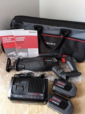 Würth Cordless Sabre saw AFS 18 COMPACT M-CUBE + 2x Battery 4 Ah + Charger + Bag