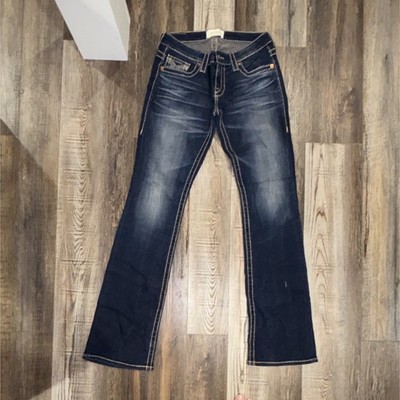 Big Star Women's Bootcut Jeans Mid Rise Blue Denim Dark Wash Stretch 5-Pocket