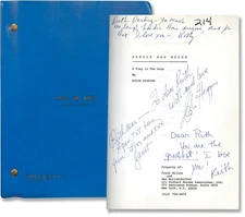 HAROLD AND MAUDE Original Play Script Ruth Ford's copy inscribed to #114985