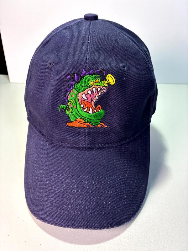 VTG Monster Logo Y2K Navy Blue Baseball Cap New