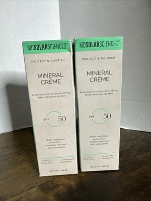 2 X MDSolarSciences Mineral Creme SPF 50 3.4 oz. Sun Protection NEW READ
