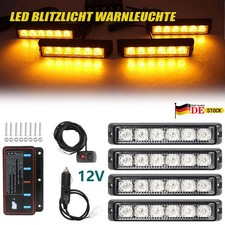 4STK 6LED Auto Frontblitzer Orange Blitzlicht Warnleuchte LKW Strobe Licht 12V