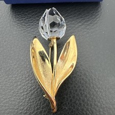 Swarovski Crystal Memories Tulip Brooch, Vintage Faceted Crystal Tulip Brooch 