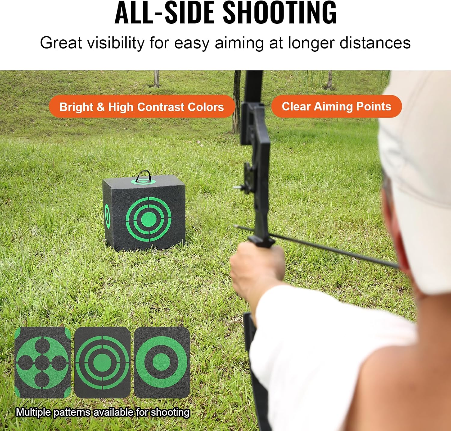 Archery Target Block, 16"X18" All-Side Bow Target Block, Outdoor ...