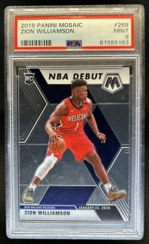 2019-20 Panini Mosaic Zion Williamson RC Rookie NBA Debut #269 Pelicans PSA 9