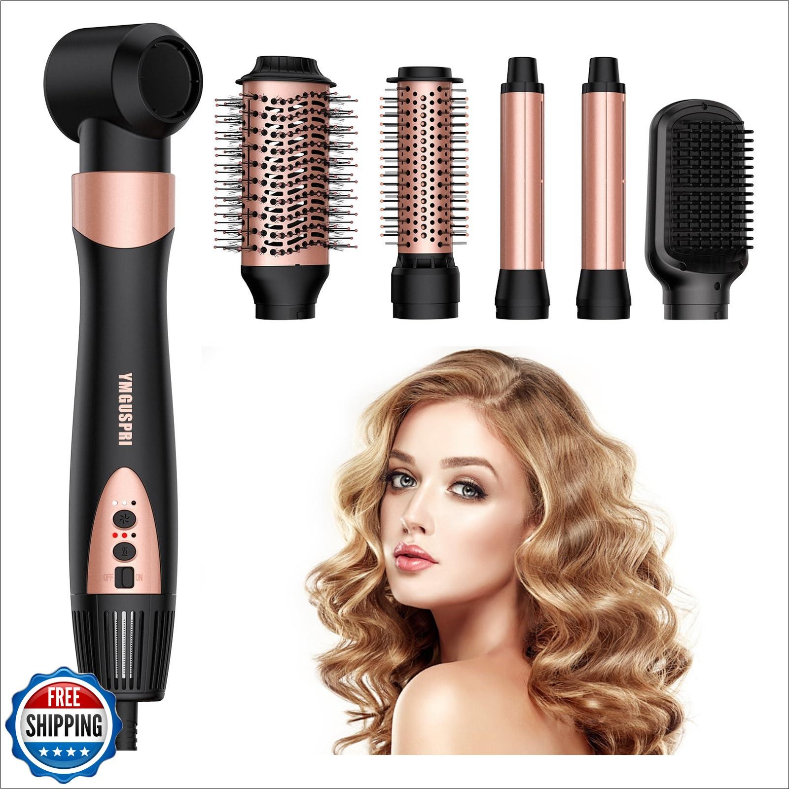 6 in 1 High-Speed Air Wrap Hair Styler,110,000 RPM Professional Hair Dryer Br