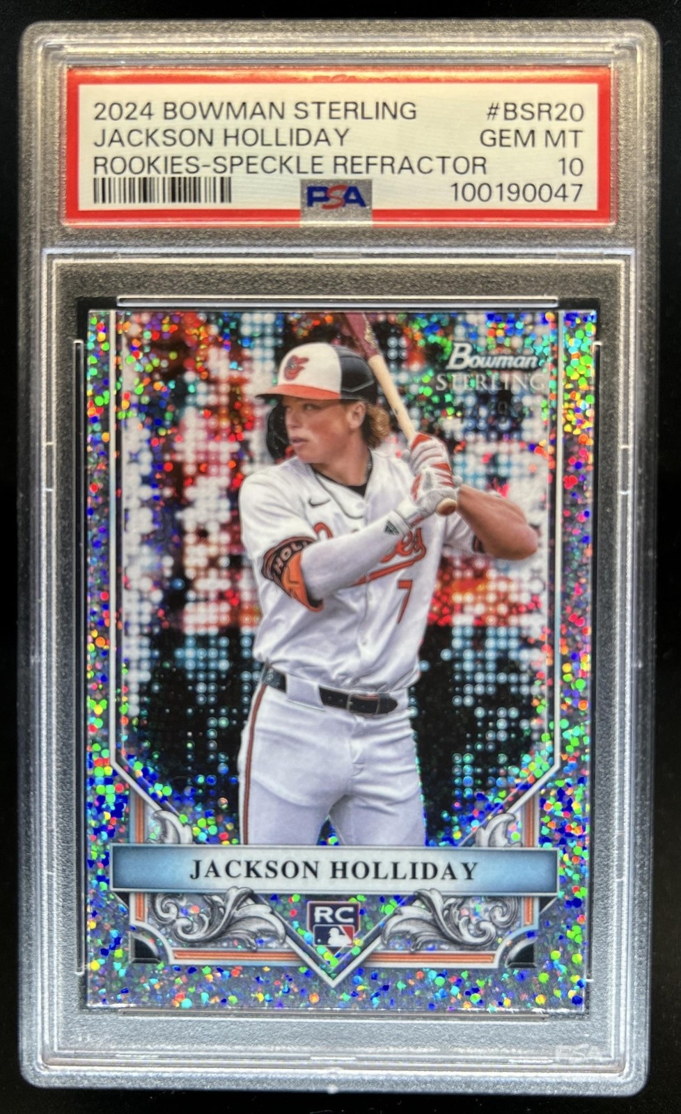 2024 Bowman Sterling Jackson Holliday Rookies RC Speckle Refractor #/99 PSA 10