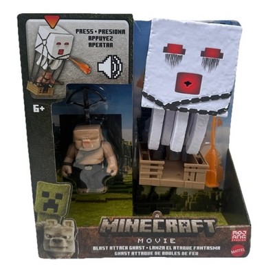 Minecraft Movie Blast Attack Ghast Action Figure With Lights Sounds And Piglin