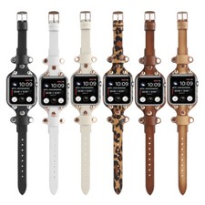 Rivet Genuine Leather Band Strap for Apple Watch 11 10 9 8 7 6 SE 42/44/45/46mm