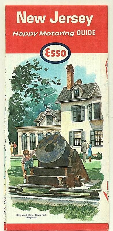 New Jersey Road Map Issued By ESSO in November 1964 !!  