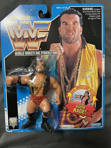 WWF Hasbro Razor Ramon Blue Cd Red Trunks NEW Seal...