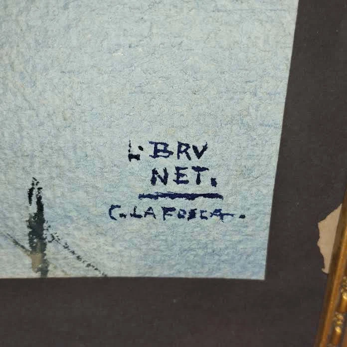 LLORENÇ BRUNET. CALA FOSCA. AQUARELLE SUR PAPIER. ESPAGNE, XXE SIÈCLE - Photo 3/3