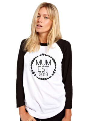 Mama EST. 2018 Damen Baseball Top neu Mama Mama Mode erstes Muttertagsgeschenk