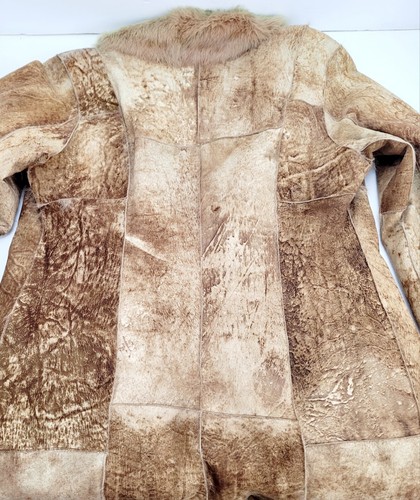 Cappotto giacca pelliccia coniglio scamosciata 100% autentico Alegre Donna foderato marrone taglia XL - Foto 16 di 19