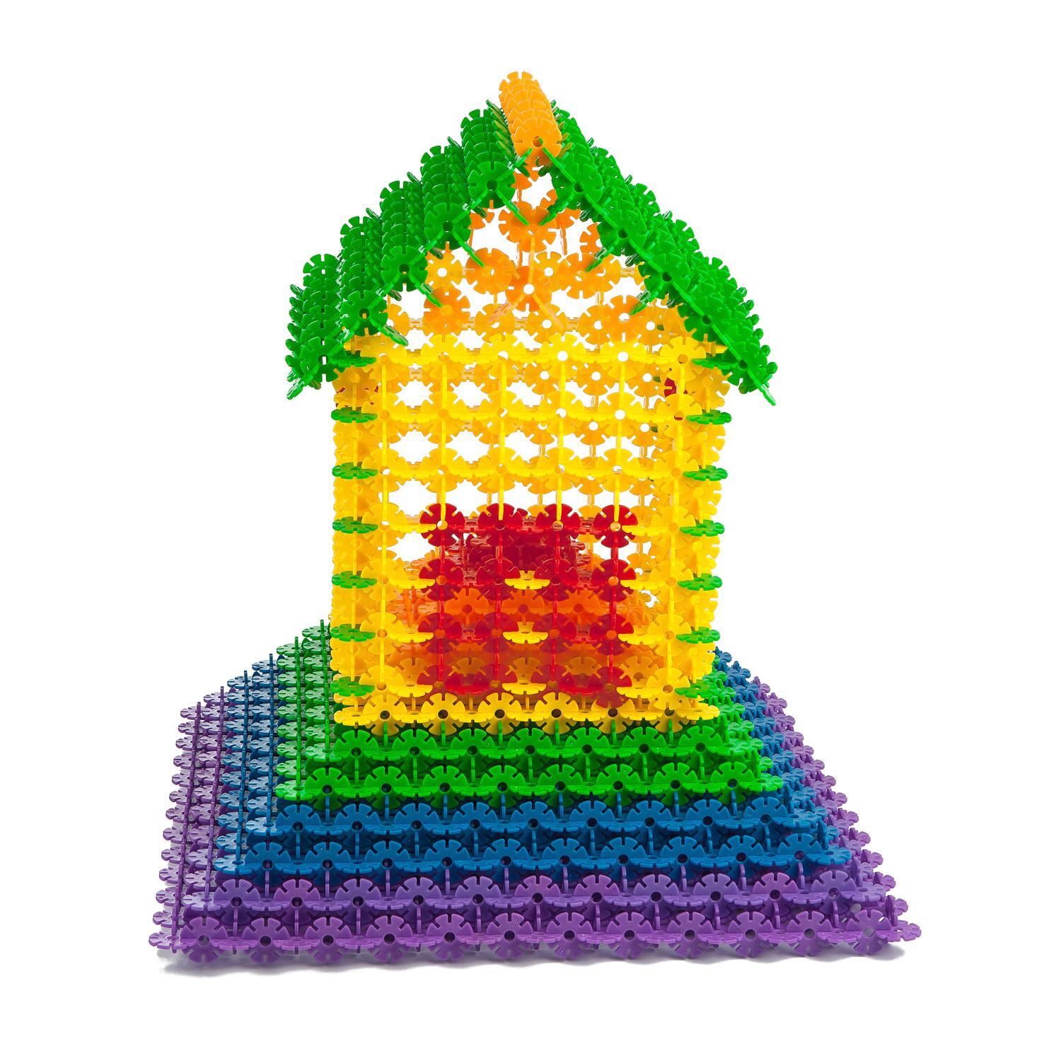 Smart-Planet 400 Flores De Construcción En Cubo – Copos De Nieve De 3,3 Cm En 8 Colores Pastel – Juguete Educativo Para Motricidad Fina – Regalo Creativo Para Niños De 3+ Años