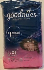 Girls goodnites overnight diaper  bonus FREE diapers total of 31 