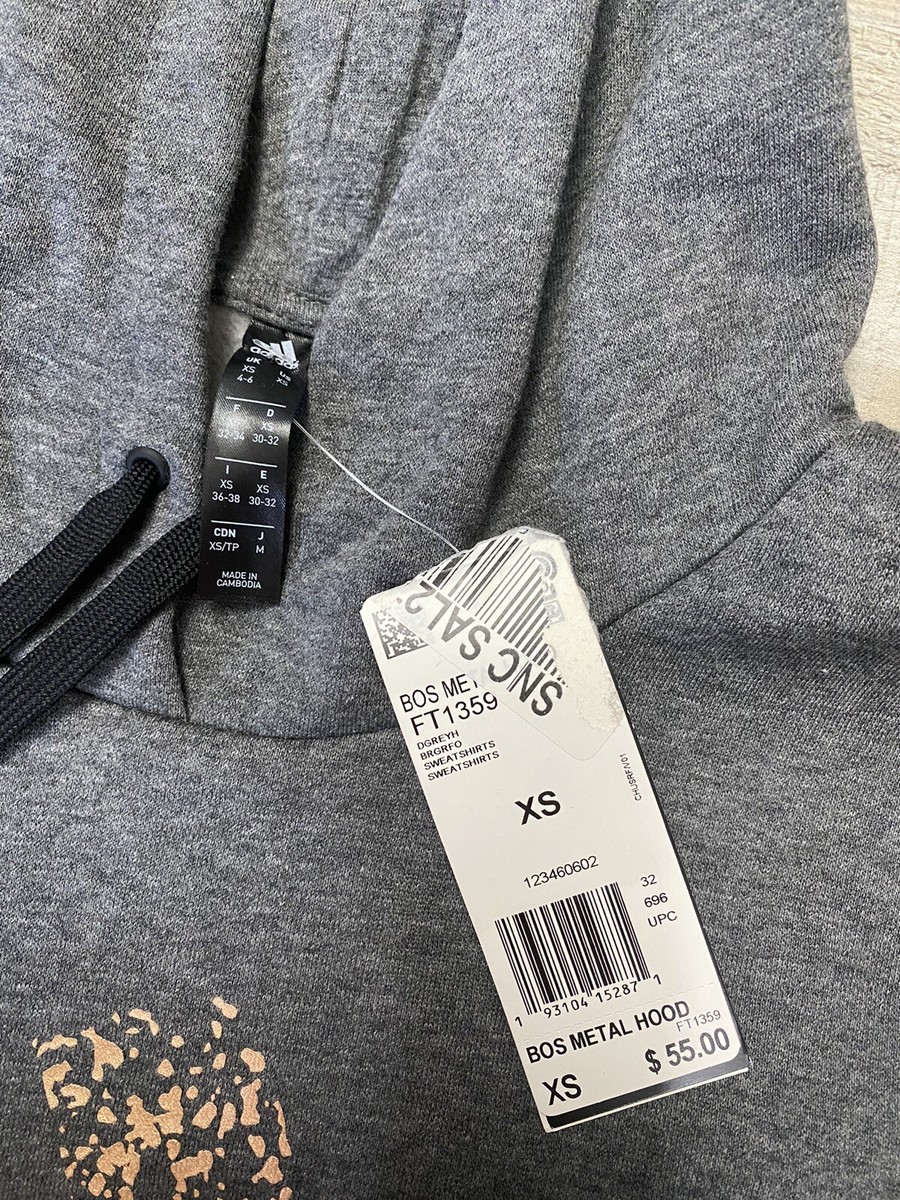 バイイー adidas bos metal logo hoodie Grey XS slim fit | eBay