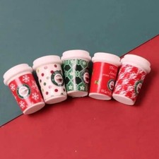 5 Pc Miniatures Coffee Cup Dollhouse Drink Fake Food Props Miniature Dolls