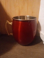  Moscow Mule Mug Stainless Steel 16oz  Beer Bar Craft  Red $17.98