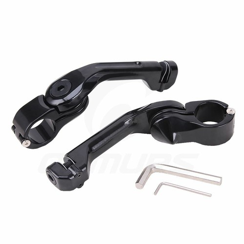 Kit de montaje de clavija de pie negro de 1-1/4"" 32 mm para motocicleta en ángulo largo de carretera - Imagen 4 de 12