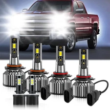 LED Headlight Kit High Lo Beam Fog Light Bulb For Chevy Silverado 1500 1999-2002