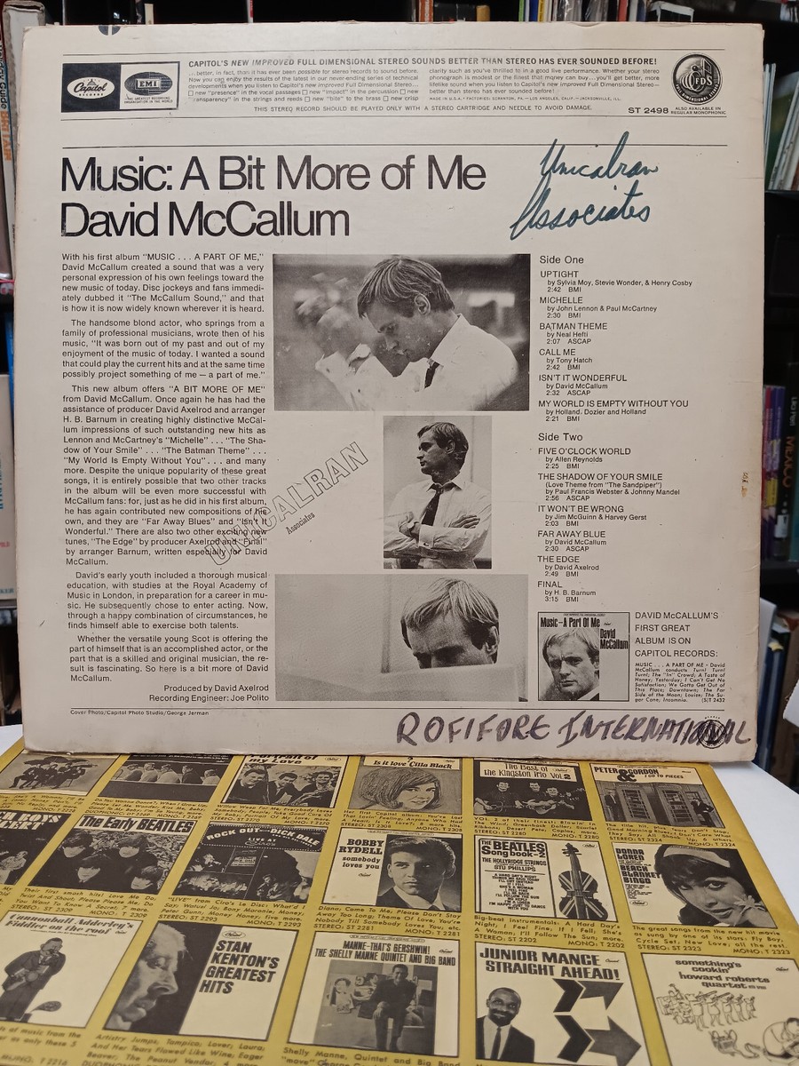 David McCallum - A Bit More Of Me Album LP 1st Scranton | eBay