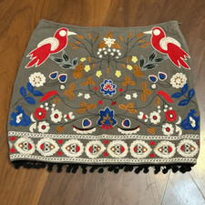 Altar'd State women's Embroidered Linen Blend Lined Boho Mini Skirt size XS