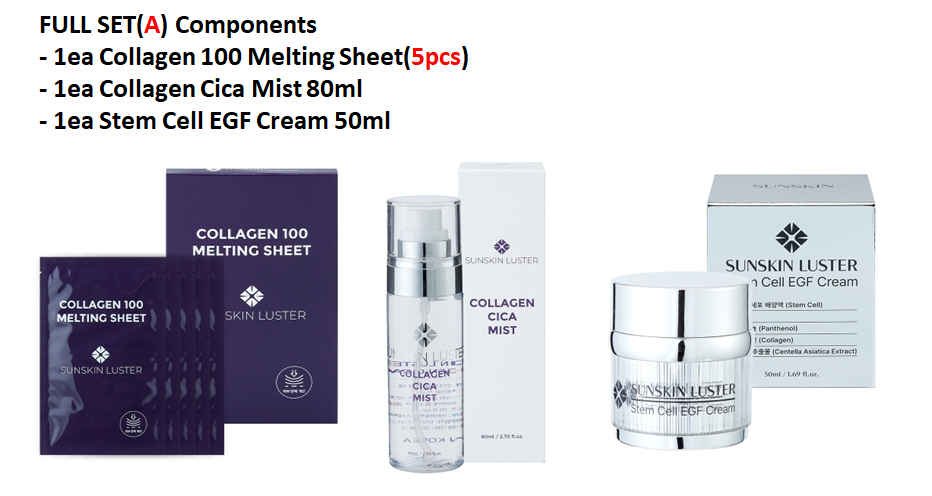SUNSKIN] Collagen Mist, Stem Cell EGF Cream, Melting Sheet