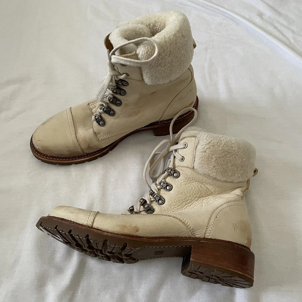 Frye samantha shop shearling hiker boots
