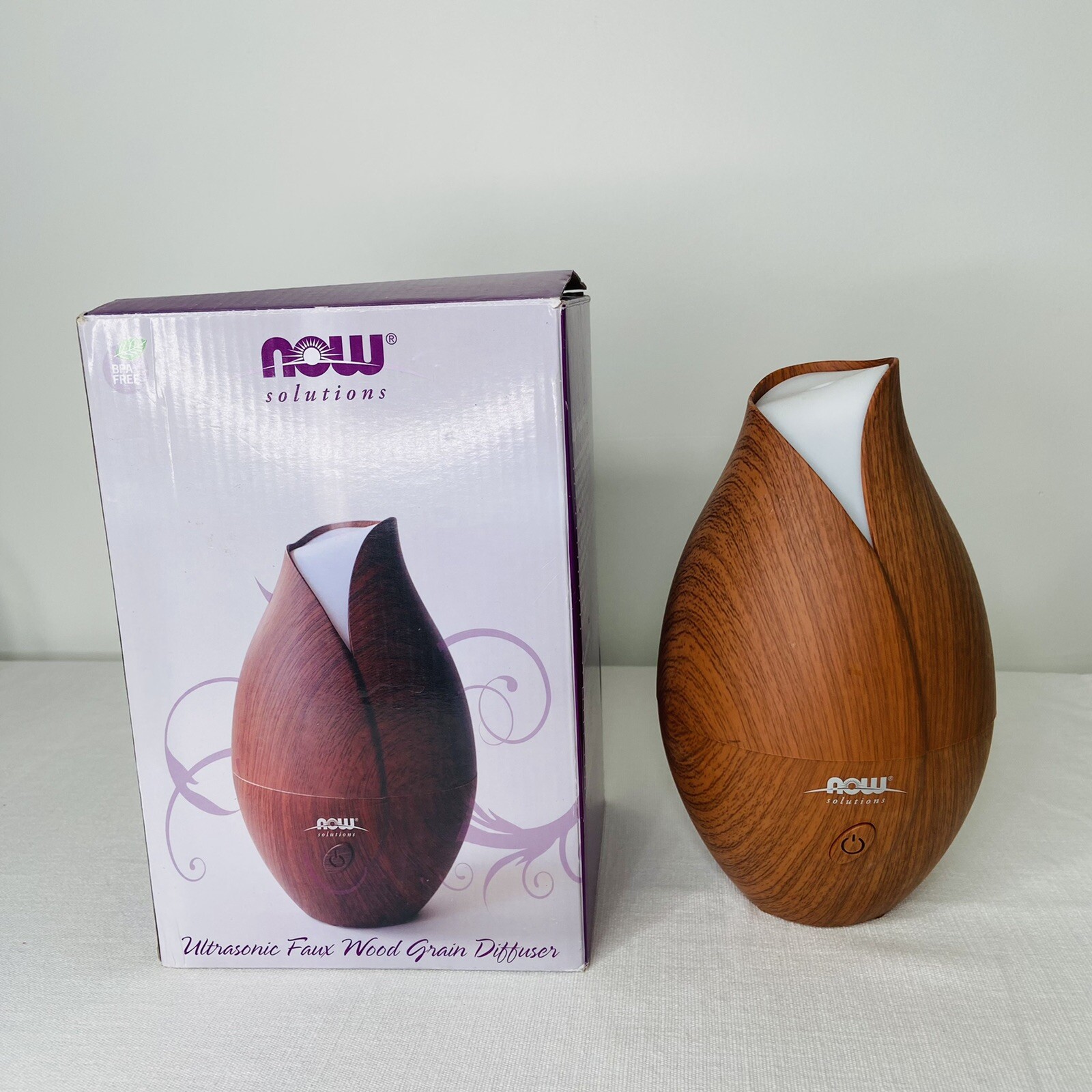 Now Foods Ultrasonic Wood Grain ESSENTIAL OIL DIFFUSER Aromatherapy Spa Mister
