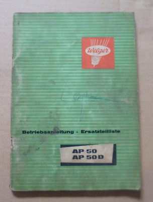 Welger Baler AP50 + AP50D Operating Instructions + Parts List