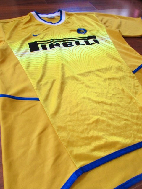 PIRELLI INTER 1908 Milan ~ NIKE Yellow Soccer Futbol