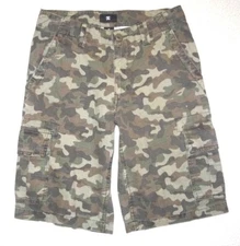 DC Shoes Boys Youth Deploy Camo Cargo Cotton Casual Walk Shorts Size 26 $38