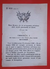 Decree Kingdom of Italy - Added list provincial roads of Chieti 1884 