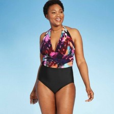 Aqua Green Women's Halter One Piece Swimsuit Size XL 16/18 NEW with Tag