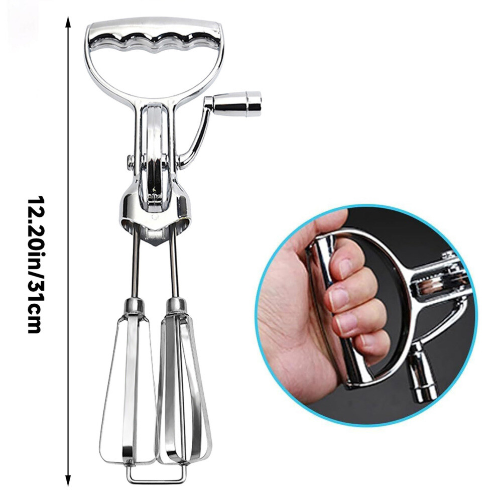 Egg Beater Manual Crank Hand Mixer Blender Stainless Steel Kitchen Tool