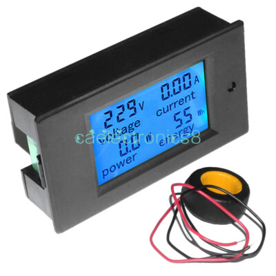 LCD AC 80-260V 0-100A Digital Voltage Volt Current Meter Panel Power Energy